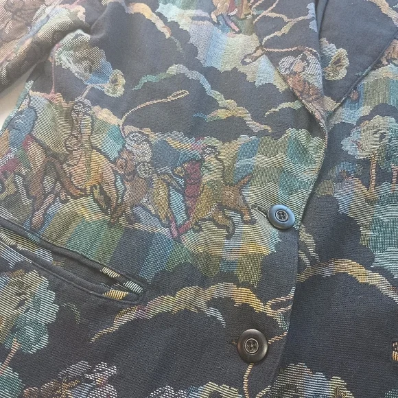 Vintage Equestrian Western Blazer Made in USA Double Breast padded Mens Medium